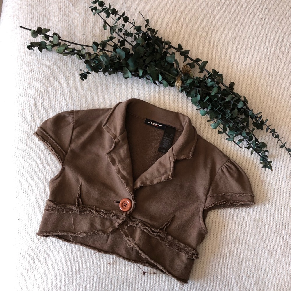 DKNY Active brown crop jacket - X-Small